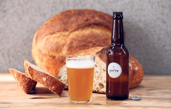 Elchanan Bread Bakery's bread beer. Photo: Elad Gershgoren