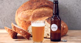 Elchanan Bread Bakery's bread beer. Photo: Elad Gershgoren