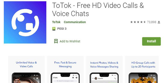 אפליקציית ToTok בפליי לפני שהוסרה, צילום: גוגל פליי