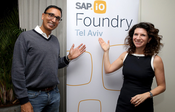 Orna Kleinmann, Managing Director of SAP R&amp;D Center in Israel (right) &amp; Ram Jambunathan, Head of Corporate Strategy at SAP (left). Photo: Itzik Biran