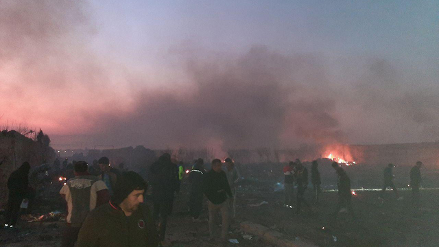 זירת ההתרסקות של המטוס האוקראיני מעל איראן