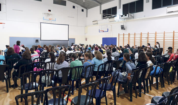 Ultra-Orthodox women watching a movie screening in Jerusalem. Photo: Liron Bar