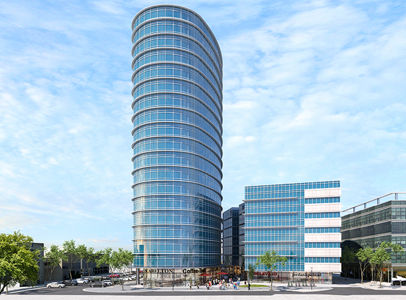 הדמיית המגדל של חברת הביטוח מגדל שייבנה בהרצליה פיתוח, הדמיה: קו מתאר בע״מ אדריכלות ובניין ערים