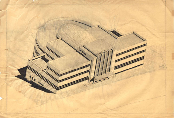 "לגרשטל היו ידי זהב", מספר אדריכל השימור אמיר פרוידליך. בתמונה - שרטוט איזומטריה מוקדם של המבנה