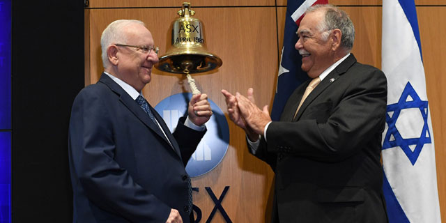 Israeli President Reuven Rivlin visits the Australia Stock Exchange. Photo: Kobi Gideon/GPO