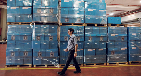 Ballot boxes prior to distribution on election day. Photo: Shaul Golan