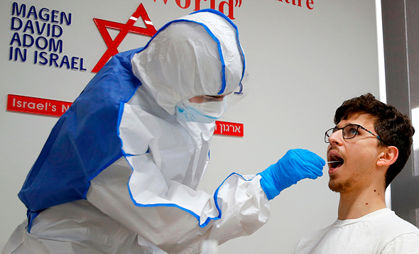 Coronvirus checkup in Israel. Photo: AFP