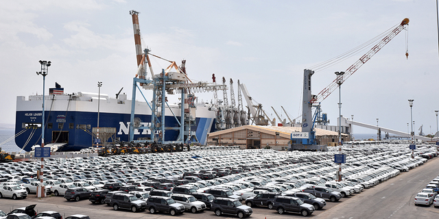 מכוניות בנמל אילת, צילום: יוסי דוס-סנטוס