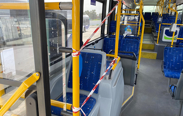 Israel: passengers are not allowed to seat near bus drivers. Photo: Lior Gutman