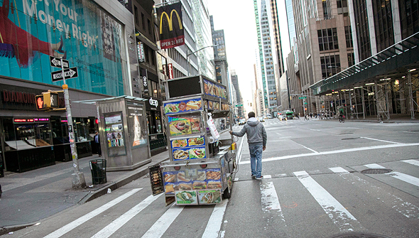 An empty street in New York City. Photo: AP