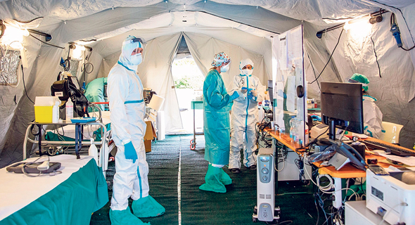 A healthcare unit for corona patients in Italy. Photo: Bloomberg