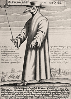 איור מסכות הגנה במאה ה-17, איור: ויקפדיה