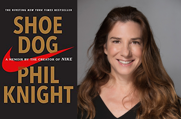 Left: Shoe Dog: A Memoir by the Creator of Nike. Right: Tami Mazel Shachar. Photo: IncrediBuild