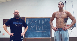 Sports psychologist Graham Betchart (left) stands beside NBA player and client Aaron Gordon. Photo: Universal Pictures International Switzerland