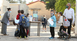 Students returning to school. Photo: Elad Gershgoren