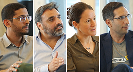 Adi Azaria, Workiz (Right) Michal Tsur, Kaltura; David Drai, Anodot; Guy Nizan, IntSights