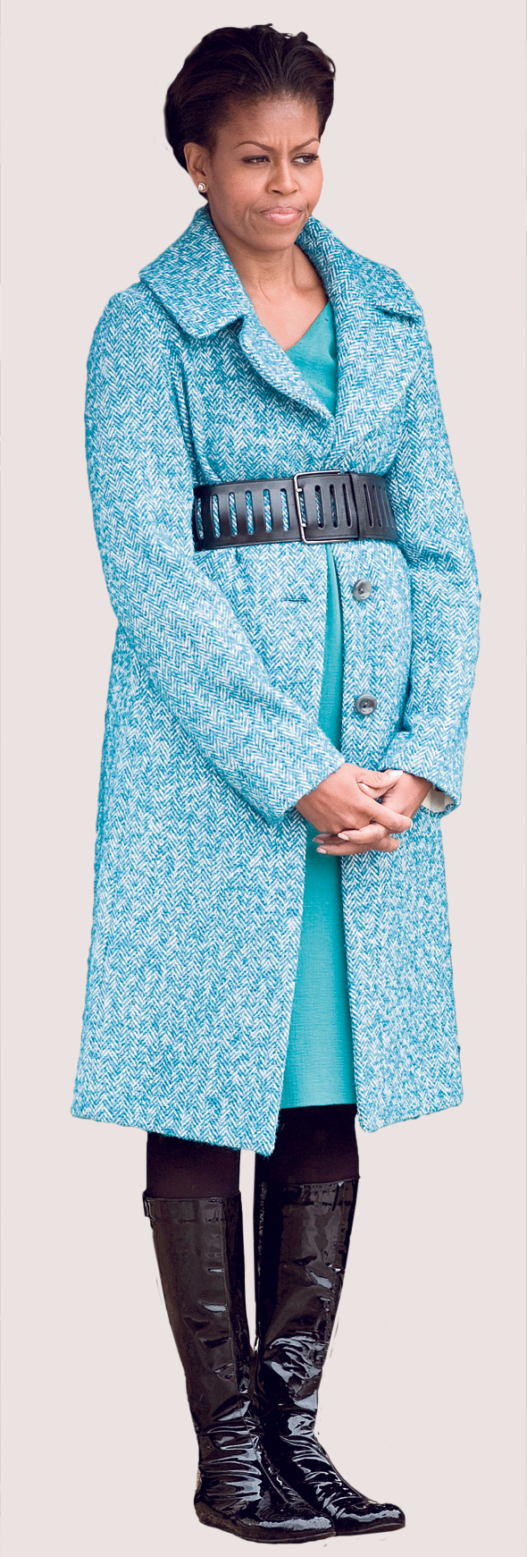 מישל אובמה במעיל של ג'יי קרו ב־2009. קידמה את המותג