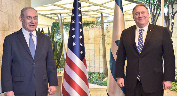 Benjmain Netanyahu and Mike Pompeo at his residence in Jerusalem. Photo: Kobi Gideon/GPO