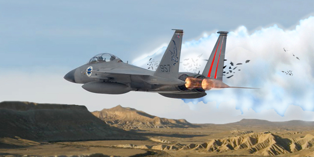 מרקיע שחקים וכנפו הפגועה (אילוסטרציה), צילום: USAF+tripadvisor