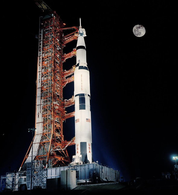 אפולו 17 לפני המראה מקן השיגור, 1972, צילום: נאסא
