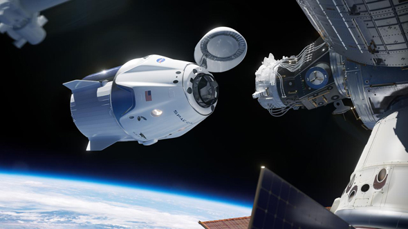 דראגון קרו עוגנת בחלל, צילום: נאסא