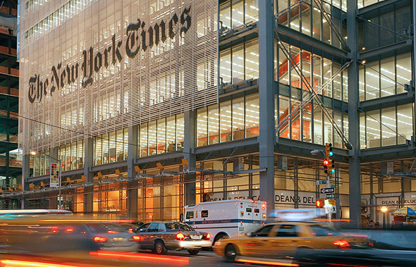 מערכת הניו יורק טיימס במנהטן, צילום: bensonglobal