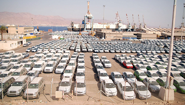 מכוניות חדשות בנמל אילת, צילום: יוסי דוס סנטוס