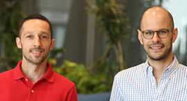 Yevgeny Pats, Fuzzit’s founder and CEO (left) and Eliran Mesika. Photo: Itzik Ben Dusa