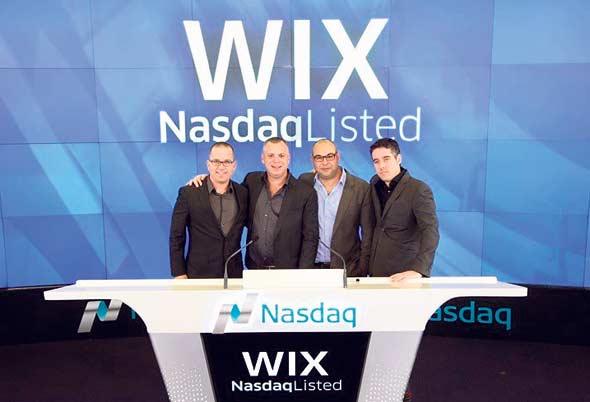 The Wix team at the Nasdaq exchange. Photo: Courtesy