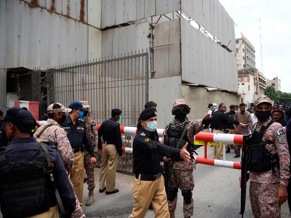 הבורסה בקראצ'י פקיסטאן לאחר המתקפה היום 