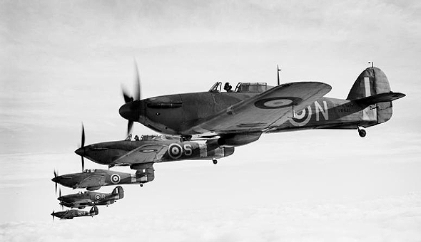 מטוסי הוקר הארקיין בריטיים בימי הקרב על בריטניה, צילום: Wikimedia 