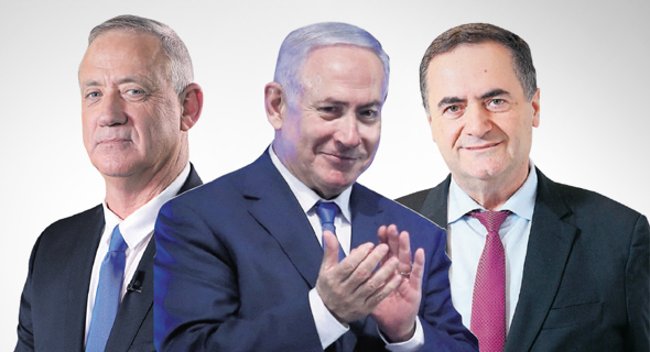 שר האוצר ישראל כץ ראש הממשלה בנימין נתניהו ושר הביטחון בני גנץ