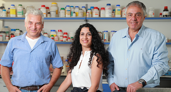 Ido Braslevsky (left) Racheli Vizman and Oded Shosayev. Photo: Sharon Biron