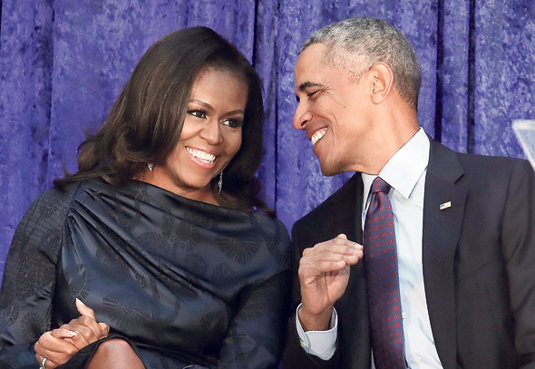 פנאי ברק אובמה ואשתו מישל אובמה, צילום: גטי אימג'ס