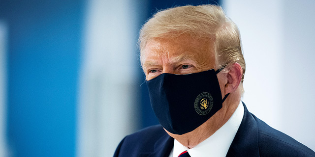 דונלד טראמפ עם מסכה, צילום: רויטרס