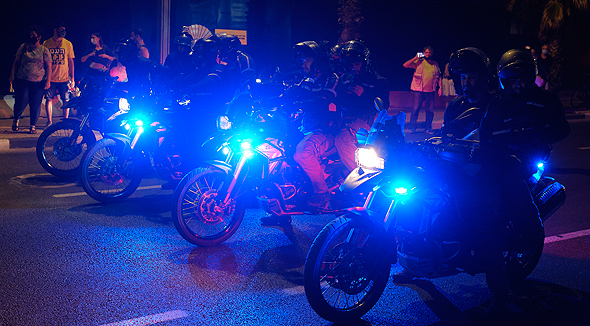 אופנועי משטרת ישראל בהפגנה בגן צ