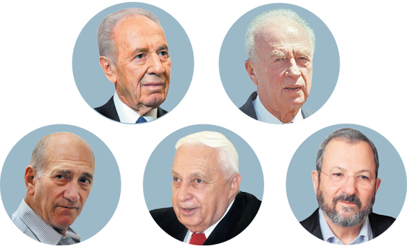 ראשי הממשלה לשעבר שההשוואה בוצעה לעומת תקופתם: יצחק רבין, שמעון פרס, אהוד ברק, אריאל שרון ואהוד אולמרט