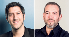 Taboola CEO Adam Singolda (left) and Outbrain CEO Yaron Galai. Photo: Orel Cohen