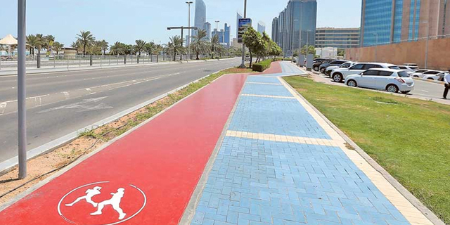 הוקמו שבילי אופניים באורך כולל של כ-14 ק"מ ומסלולי ריצה באורך של כ- 39 ק"מ, צילום: Abu Dhabi Municipality