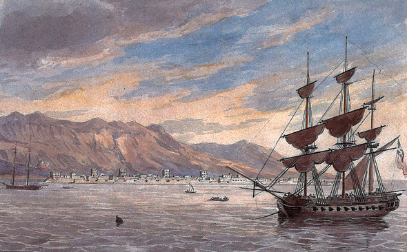 מפרץ הפיראטים, ציור מ-1809 , צילום: Wikimedia