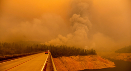 Yellow skies as a result of the California wildfires. Photo: AP