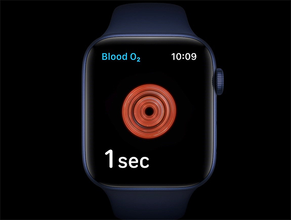 בדיקת חמצן בדם שעון Apple Watch series 6 אפל ווטש 6 15.9.20, צילום מסך: אפל
