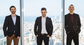 Aidoc founders Michael Braginsky (left) Elad Walach, and Guy Reiner. Photo: Guy Shreiver