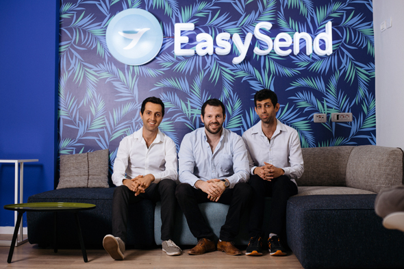 EasySend co-founders Eran Shirazi (left) Tal Daskal, and Omer Shirazi. Photo: Dana Damari