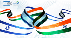The flags of Israel and India