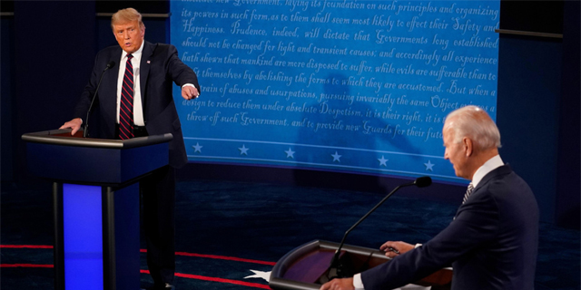 ביידן וטראמפ בעימות ביניהם בשבוע שעבר, צילום: איי אף פי