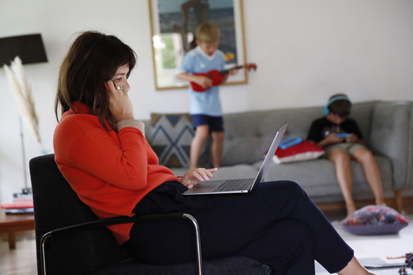 Working from home. Photo: Bloomberg