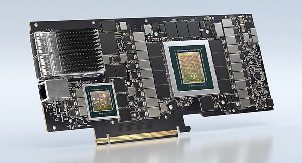 NVIDIA's BlueField chip with Mellanox's ConnectX-6 capabilities. Photo: NVIDIA