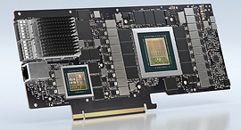 NVIDIA's BlueField chip with Mellanox's ConnectX-6 capabilities. Photo: NVIDIA