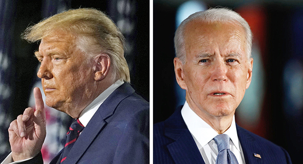 המועמדים לנשיאות ארה"ב. מימין: ג'ו ביידן ודונלד טראמפ